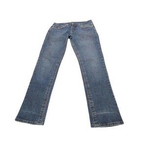 725 Originals Womens Juniors Blue Jeans Mid Rise Medium Wash Straight Leg Sz